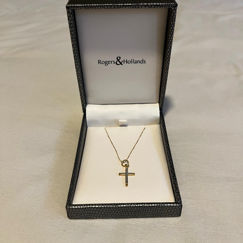 Gold and Silver Cross Necklace